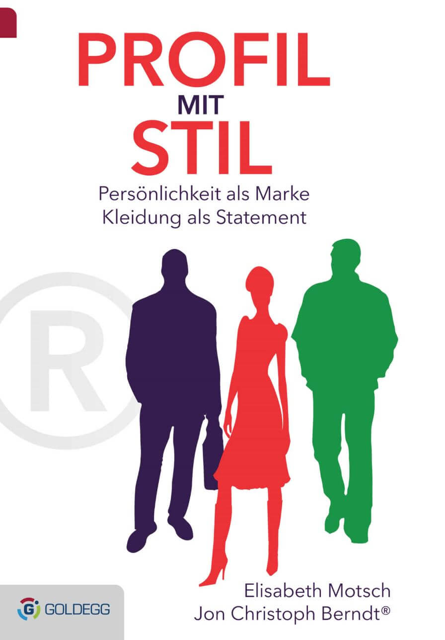 Buchcover mit dem Titel „Profil mit Stil: Entsteht das stimmliche Markenprofil“ von Elisabeth Motsch und Jon Christoph Berndt, mit Scherenschnitten