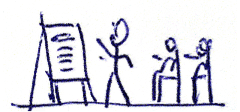 Animierte Neonfiguren in einer nächtlichen Umgebung; eine klettert eine Leiter hinauf, während zwei andere in der Nähe abstrakter Formen von Arno Fischbacher interagieren.